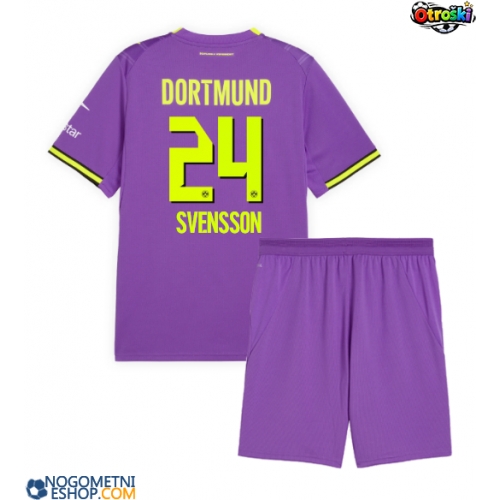 Otroški Nogometni dresi Borussia Dortmund Daniel Svensson #24 Tretji 2026-27 Kratek Rokav (+ Kratke hlače)